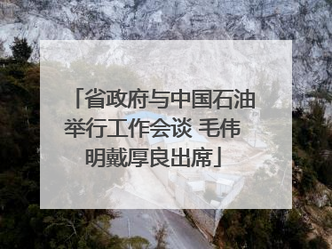 省政府与中国石油举行工作会谈 毛伟明戴厚良出席